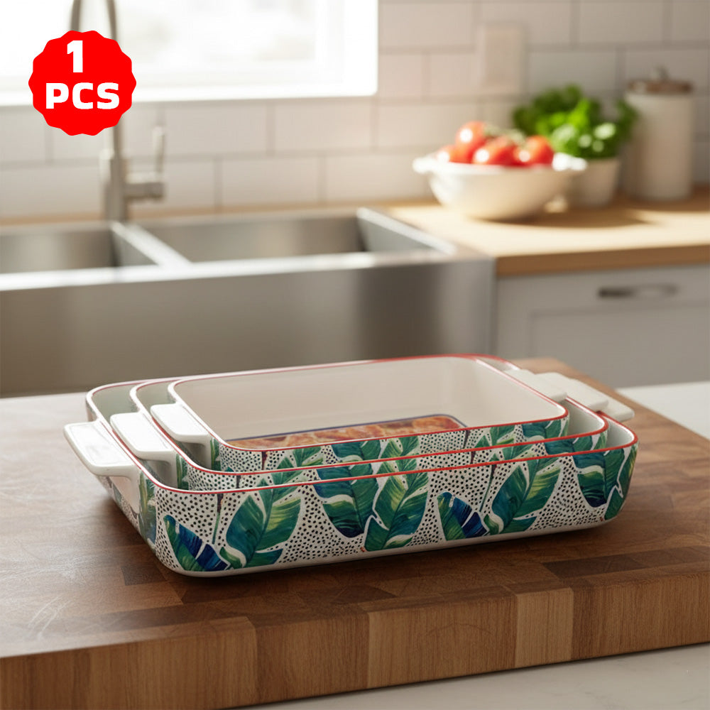 صينية سيراميك بنمط أوراق الشجر