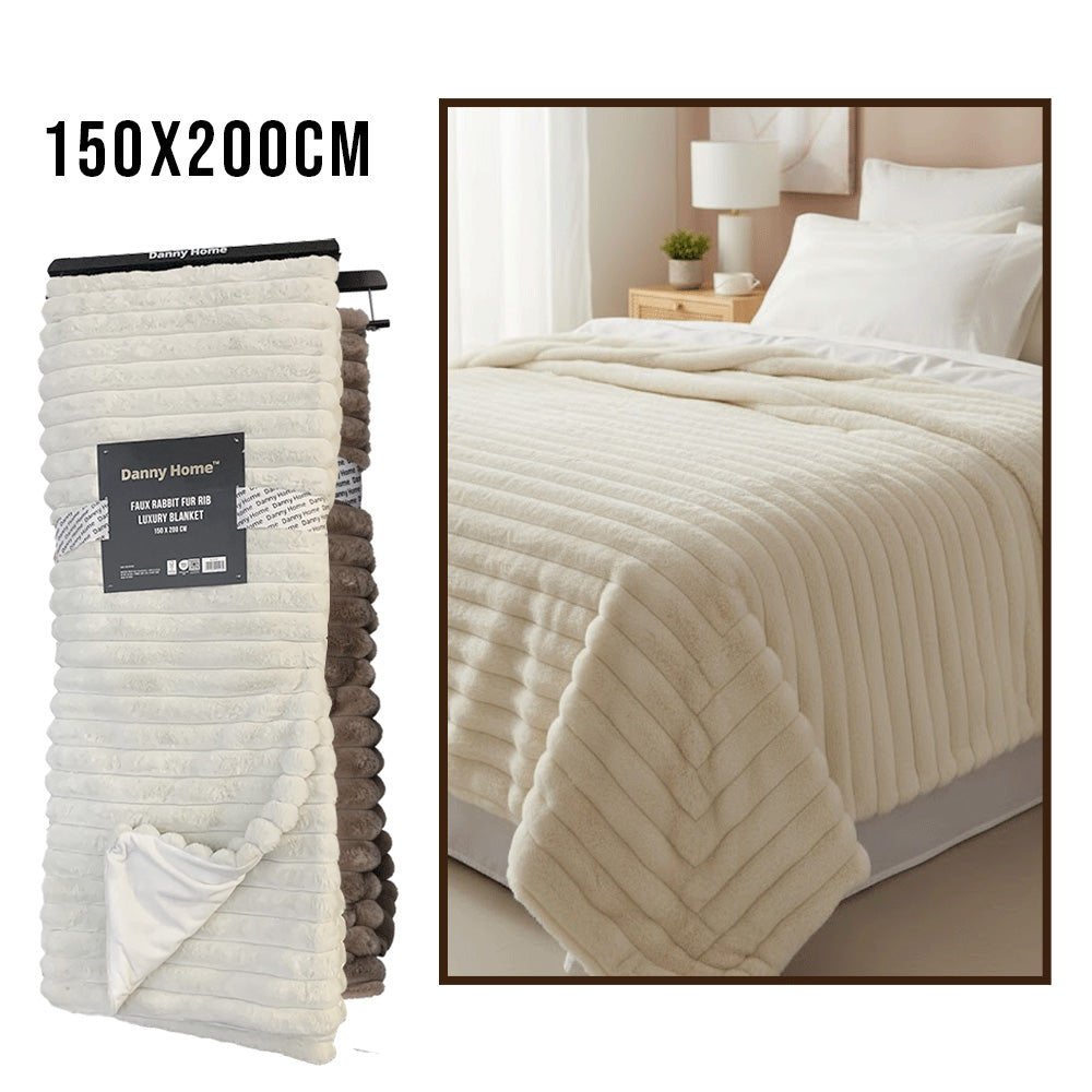 بطانية فاخرة من فرو الأرنب