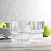 طقم أكواب زجاجية منقوشة فاخرة 6 قطع (333 مل)