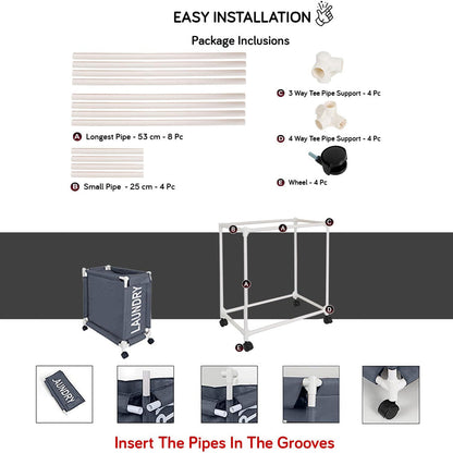 سلة غسيل ذات حجرة واحدة مع غطاء، المقاس: ارتفاع 65 × عرض 35 × طول 35
