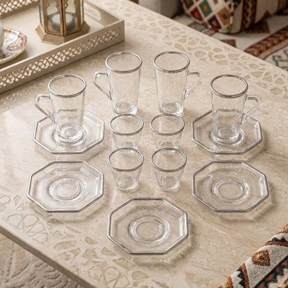 طقم استكانة وفنجان 18قطعة Diva Lady