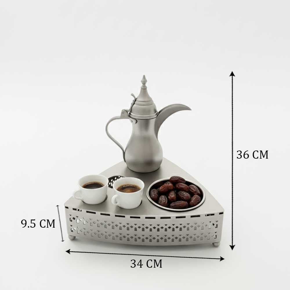طقم قهوة عربية مع وعاء تمر