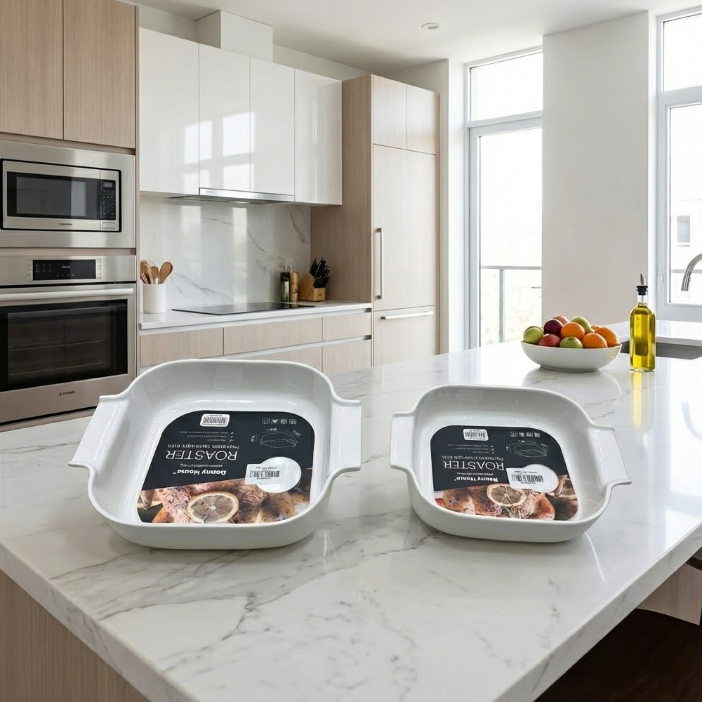 صينية فرن سيراميك مربعة