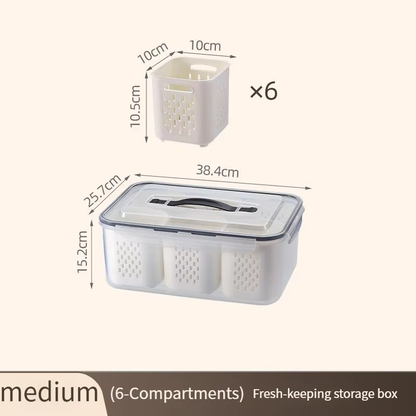 علبة حفظ وتنظيم الخضار مع سلة تصريف