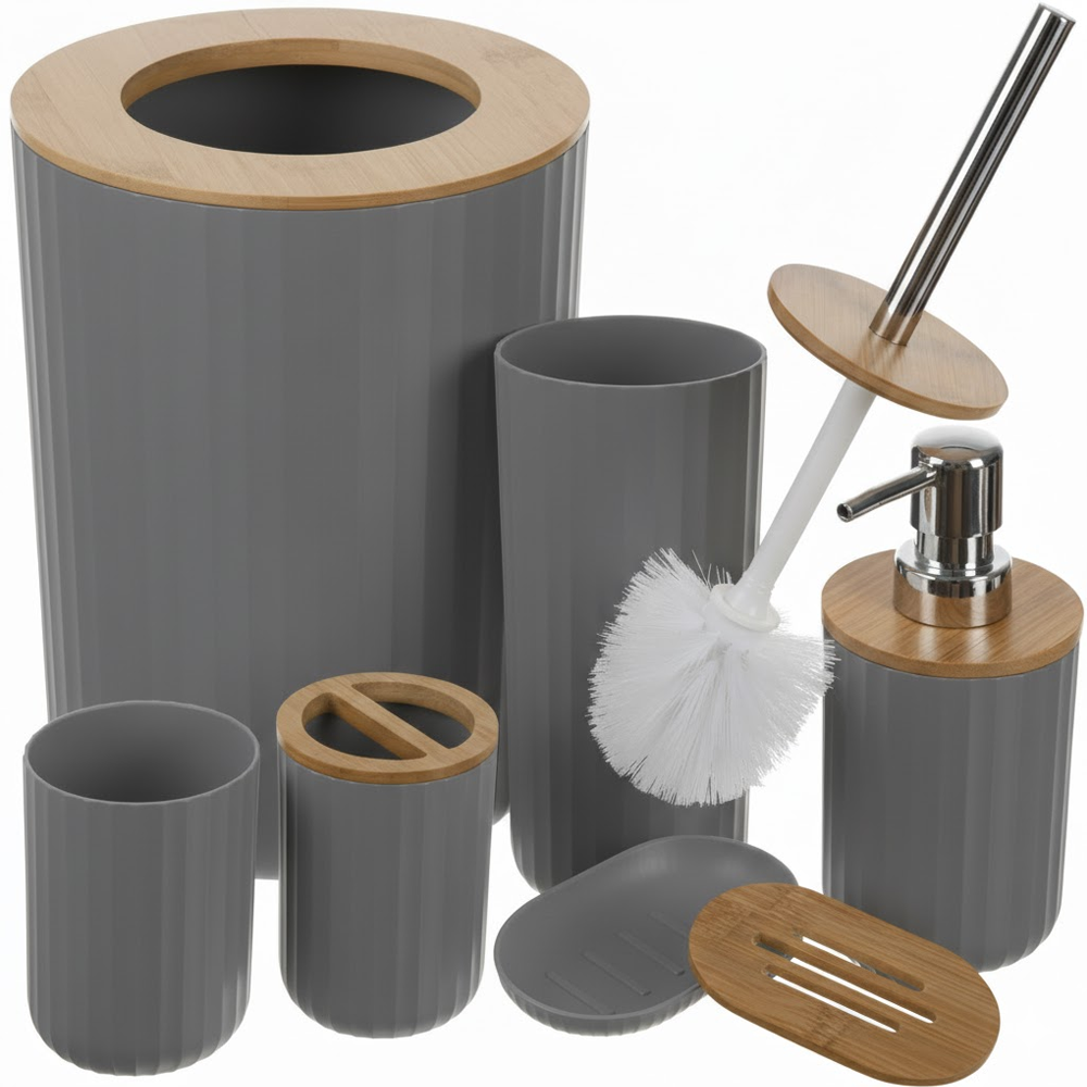 طقم حمام فاخر 6 قطع بتصميم عصري