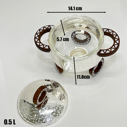 سخان طعام زجاجي دائري صغير 0.5 لتر