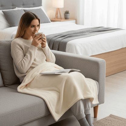 بطانية قطيفة ناعمة فاخرة كريمي