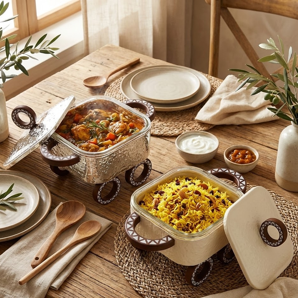 سخان طعام زجاجي مربع صغير 0.5 لتر