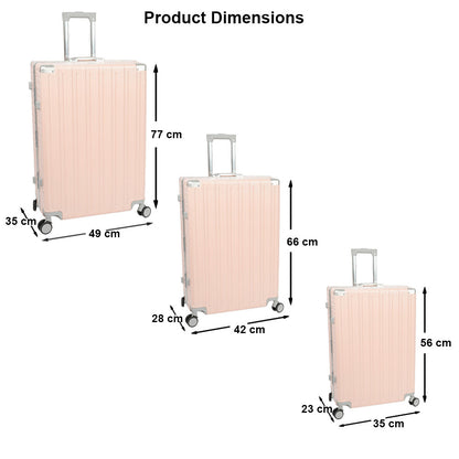 حقيبة سفر بإطار من الألومنيوم مع قفل إدارة أمن النقل، 3 قطع