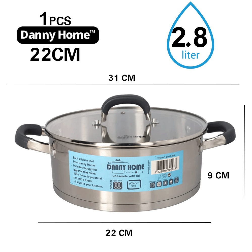 قدر طبخ ستانلس ستيل بغطاء