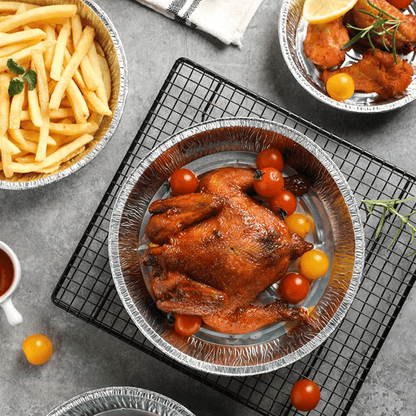 صينية دائرية ألومنيوم مع أغطية