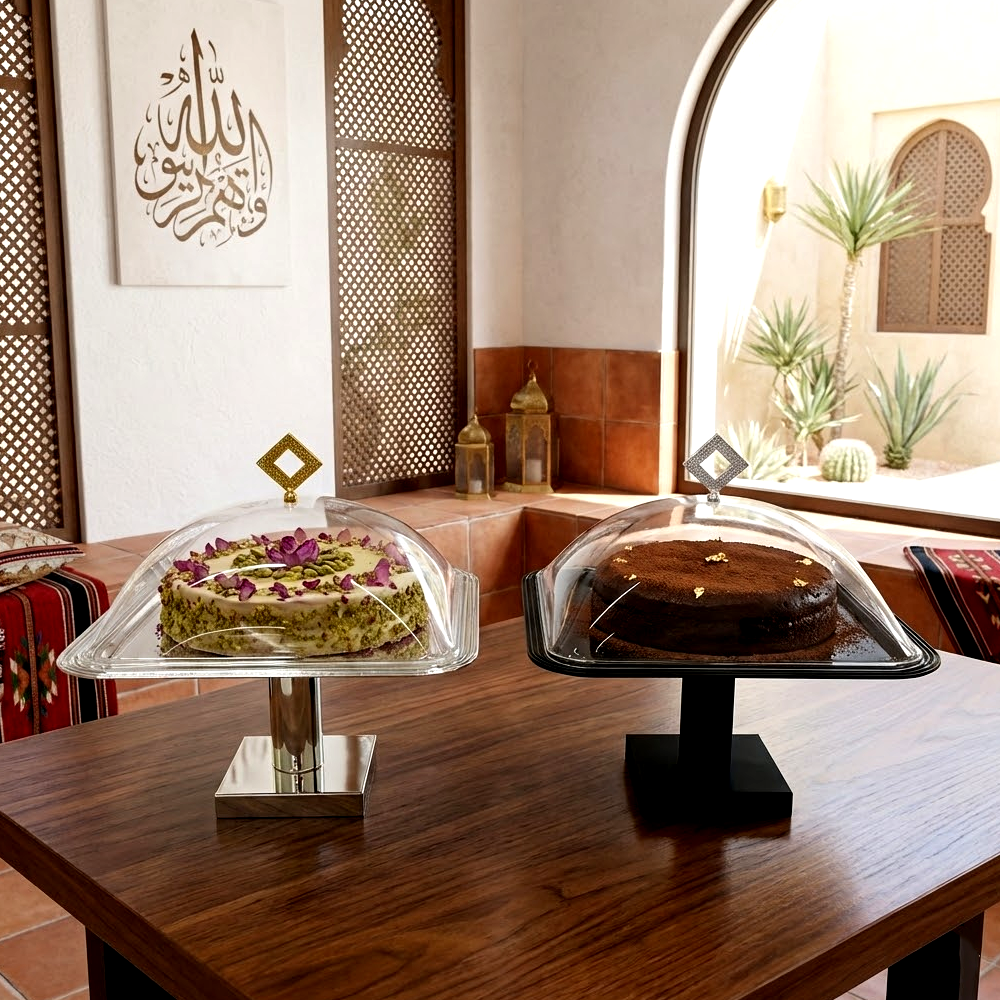 طبق تقديم كيك بغطاء وسط Diva Lady