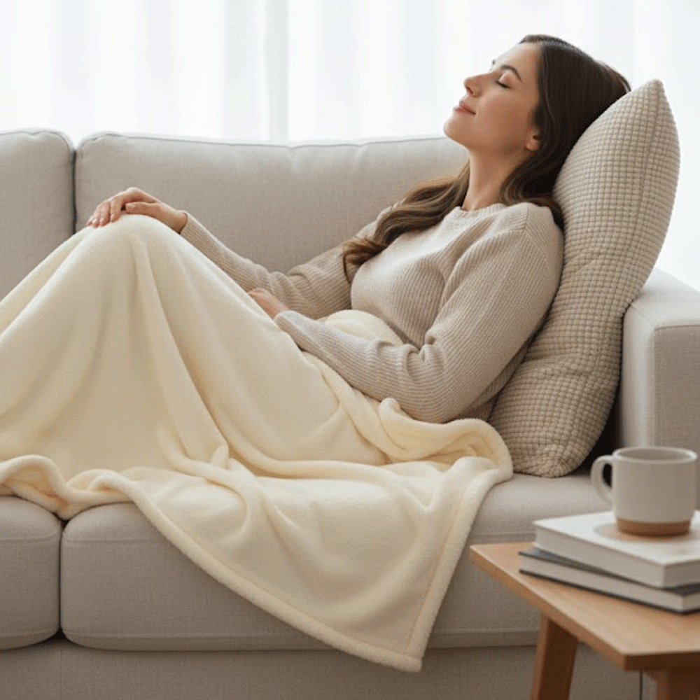 بطانية قطيفة ناعمة فاخرة كريمي