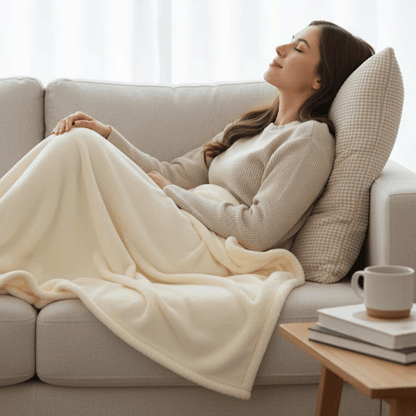 بطانية قطيفة ناعمة فاخرة كريمي