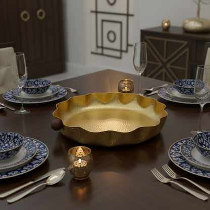 صينية تقديم معدنية كبيرة