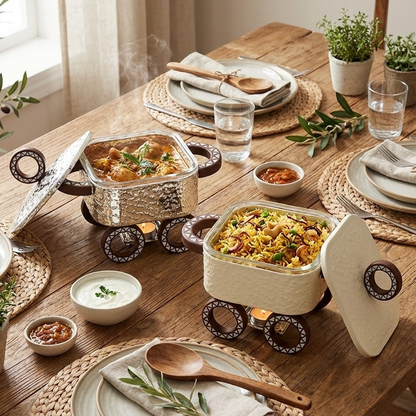 سخان طعام زجاجي مربع صغير 0.5 لتر