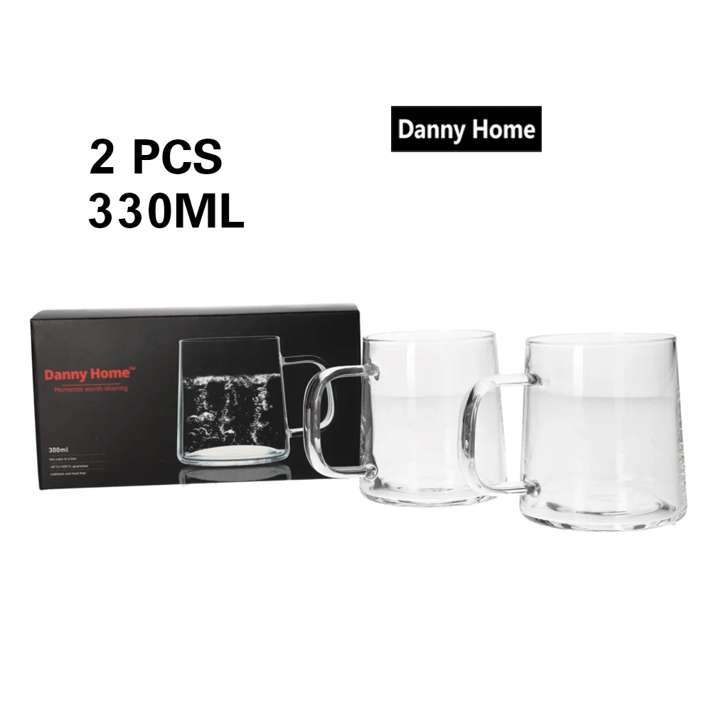 كوب مج زجاجي 2 قطعة 300 مل