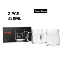 كوب مج زجاجي 2 قطعة 300 مل