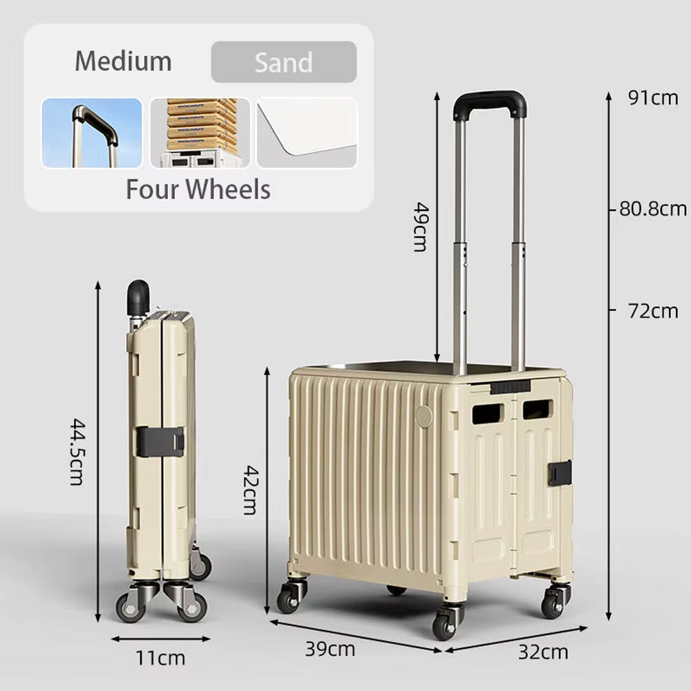 عربة تخزين فائقة التحمل مع عجلات قابلة للطي 30 لتر H-L3881 Boxpro