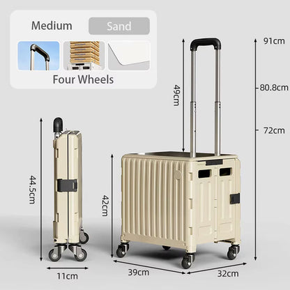 عربة تخزين فائقة التحمل مع عجلات قابلة للطي 30 لتر H-L3881 Boxpro