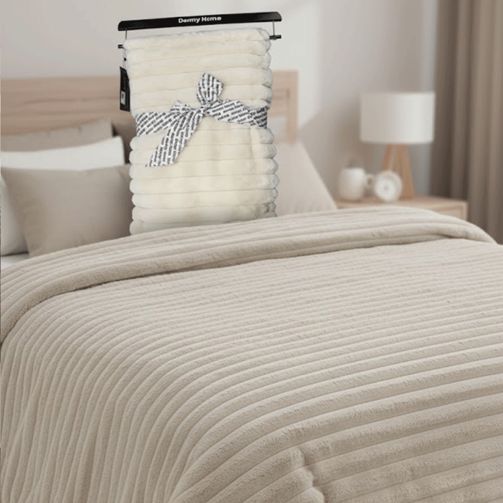 بطانية فاخرة من فرو الأرنب