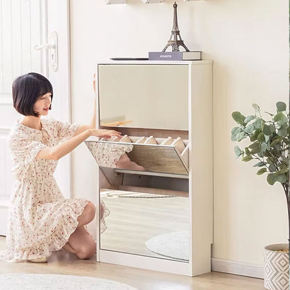 خزانة أحذية مع مرآة 3 طبقات