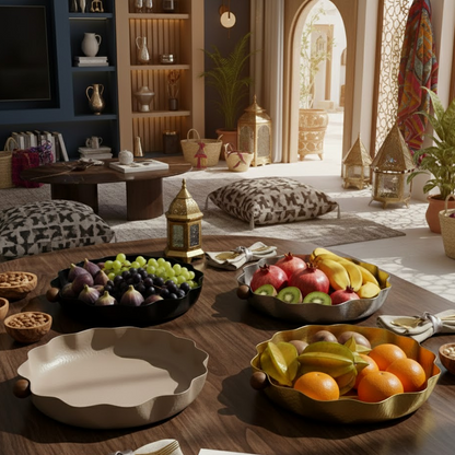 صينية تقديم معدنية كبيرة