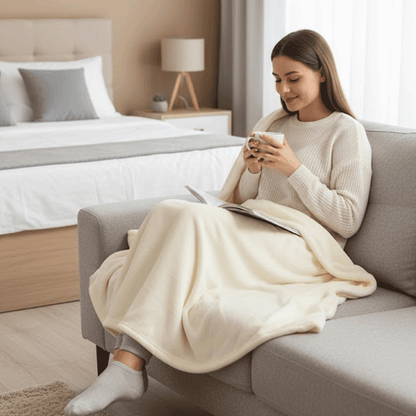 بطانية قطيفة ناعمة فاخرة كريمي