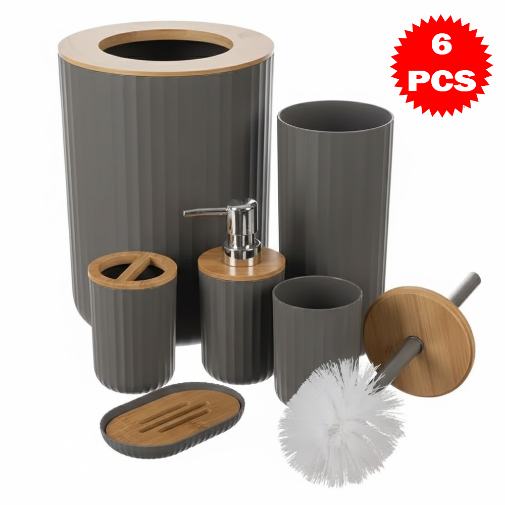 طقم حمام فاخر 6 قطع بتصميم عصري