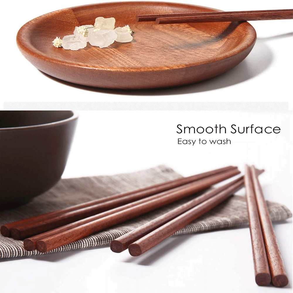 مجموعة عيدان خشبية للطعام 5 قطع 25 سم