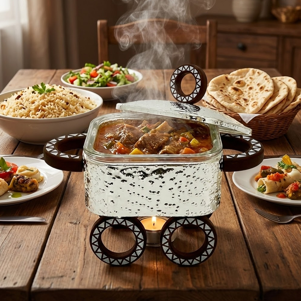 سخان طعام زجاجي مربع صغير 0.5 لتر