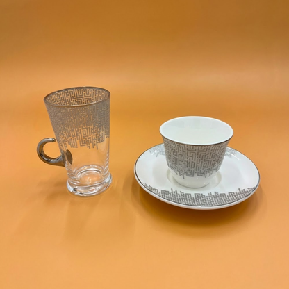 طقم استكانة وفنجان 18قطعة