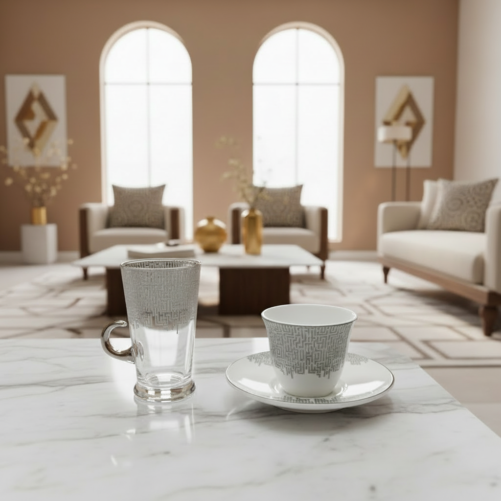 طقم استكانة وفنجان 18قطعة