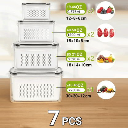 طقم صناديق ثلاجة للتخزين 7 قطعة