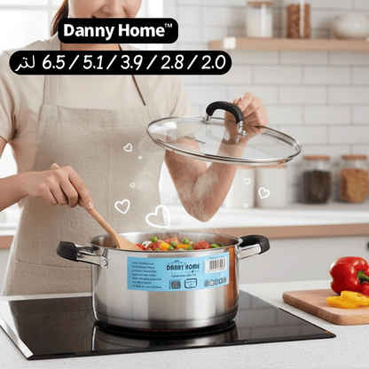 قدر طبخ ستانلس ستيل بغطاء