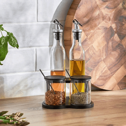 مجموعة توابل زجاجية 4 قطع