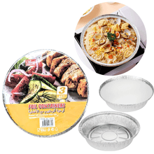 صينية دائرية ألومنيوم مع أغطية