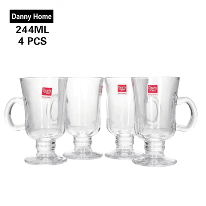 أكوب لاتيه زجاجي ٤ قطع ٢٤٤ ملي
