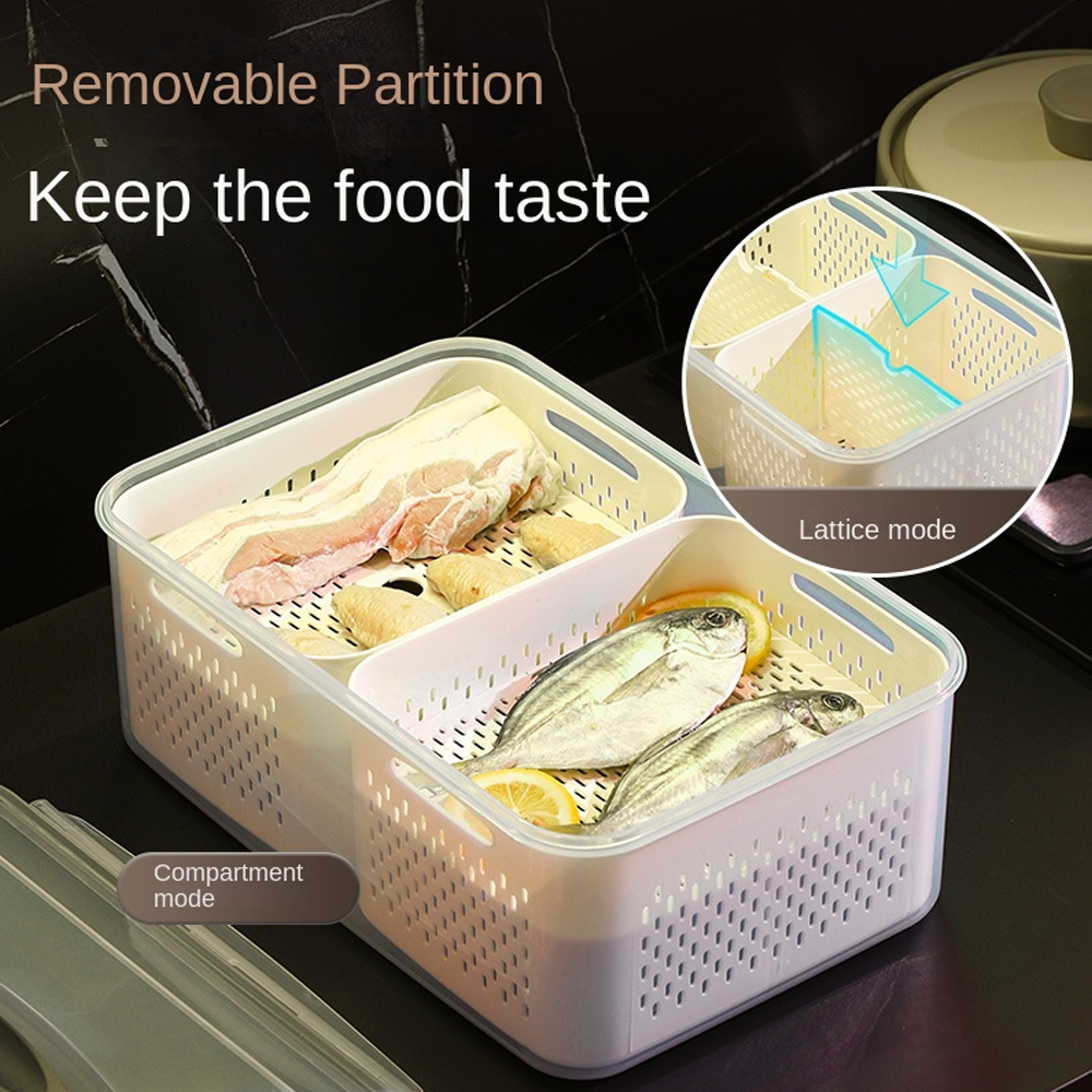 علبة حفظ وتنظيم الخضار مع سلة تصريف