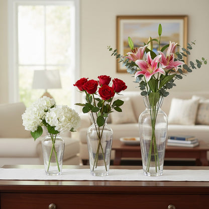 مزهرية زجاجية شفافة