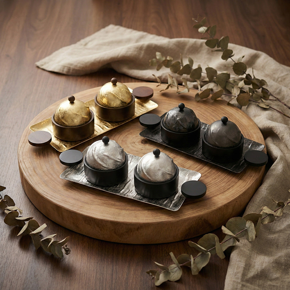 صينية تقديم مستطيلة مع وعائين Alkuwaity Al Awal الكويتي الأول