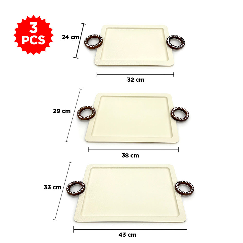 طقم صواني تقديم مكون من 3 قطع