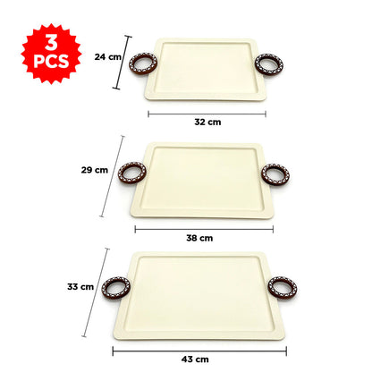 طقم صواني تقديم مكون من 3 قطع