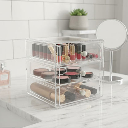 منظم مكياج أكريليك شفاف