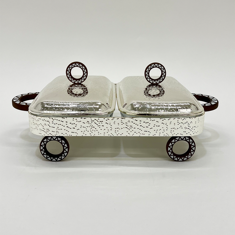 سخان طعام زجاجي مزدوج 1.8 + 1.8 لتر