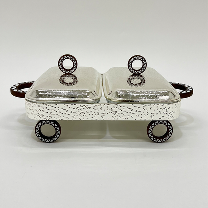 سخان طعام زجاجي مزدوج 1.8 + 1.8 لتر