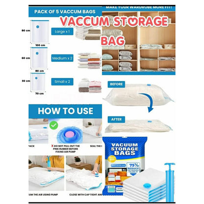 أكياس تخزين الملابس بتفريغ الهواء