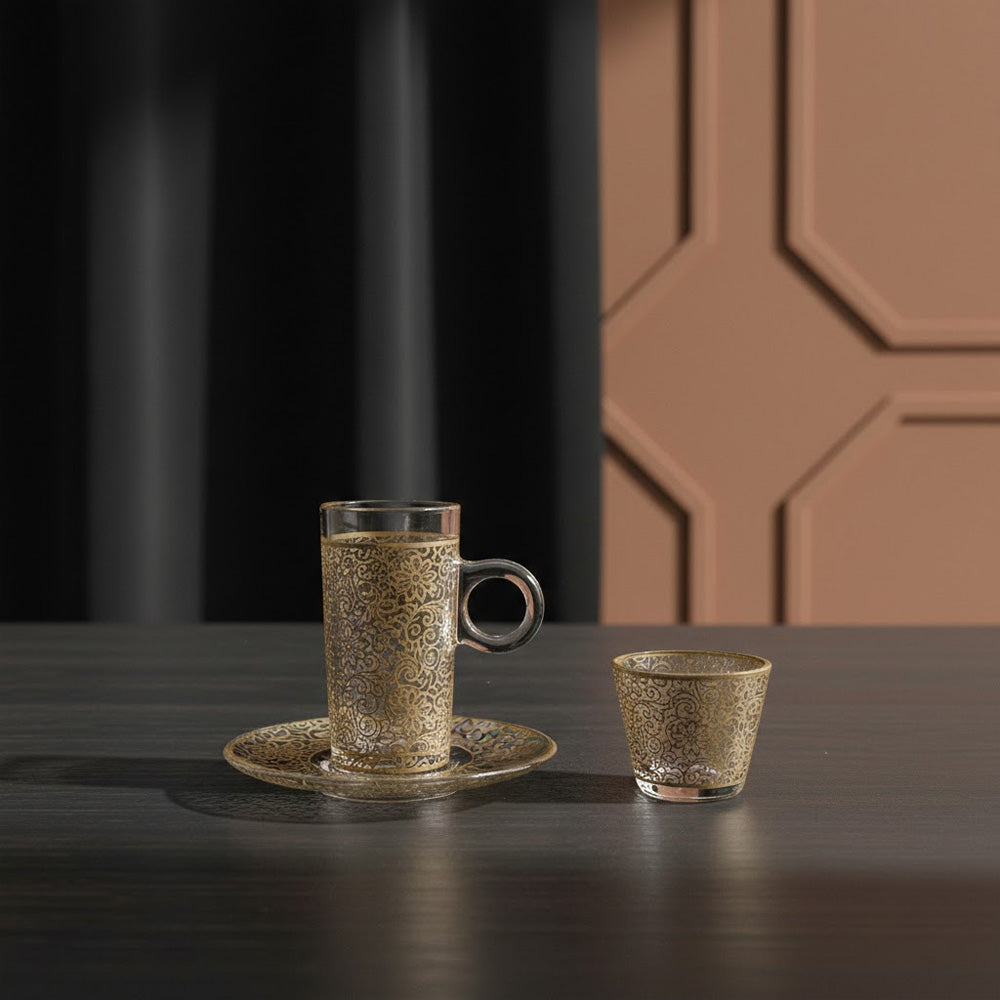 طقم استكانة وفنجان 18 قطعة Diva Lady