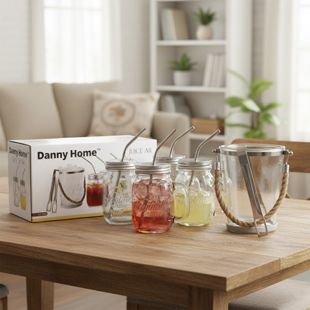 طقم أدوات شرب ماسون جار