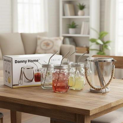 طقم أدوات شرب ماسون جار